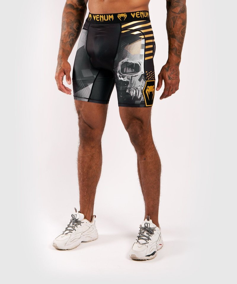 Venum Venum Skull Compression Shorts Black Gold