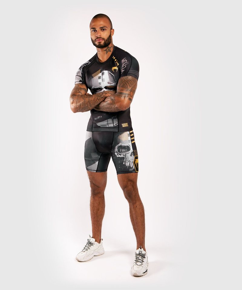 Venum Venum Skull Compression Shorts Black Gold