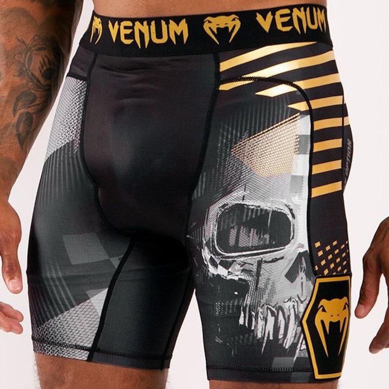 Venum Venum Skull Compression Shorts Black Gold