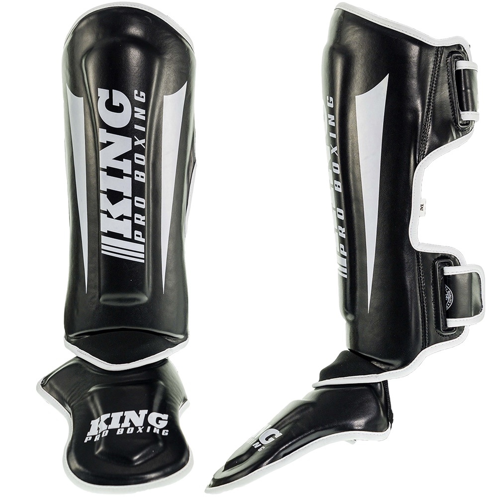 King Pro Boxing Shinguards KPB/SG REVO 1 Black White FIGHTWEAR SHOP
