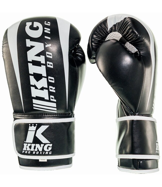 King Pro Boxing KPB/REVO 1 Boxhandschuhe Schwarz Weiss