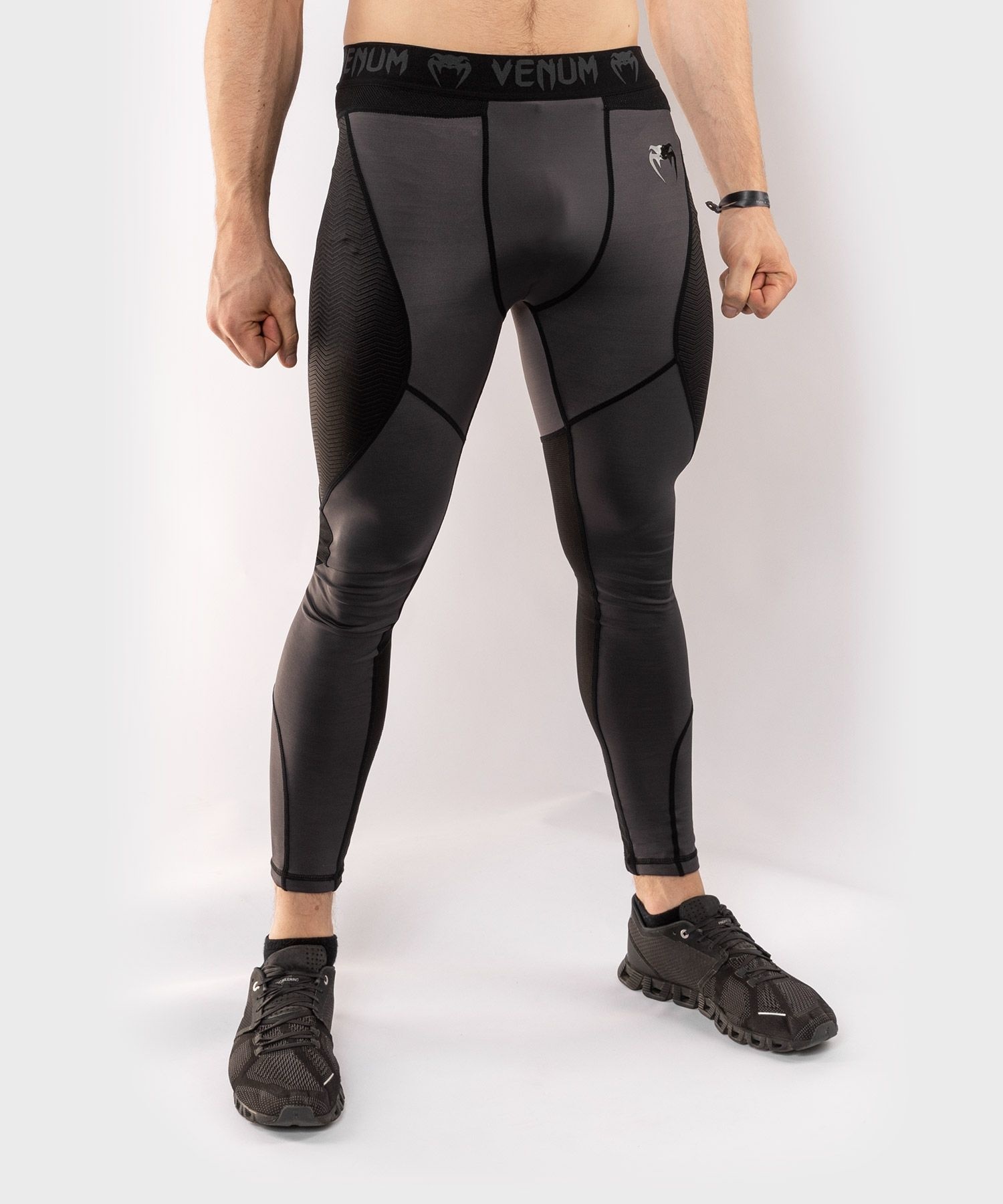 Venum Legging G-Fit Compression Pants Grey Black - FIGHTWEAR SHOP
