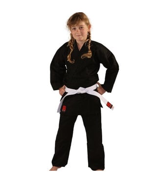 Karatepak Kensu Zwart Karate Gi met witte band Essimo