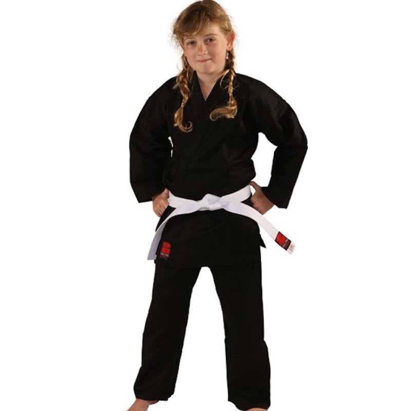 Essimo Essimo Karate Anzug Kensu Black Karate Gi mit weißem Gürtel