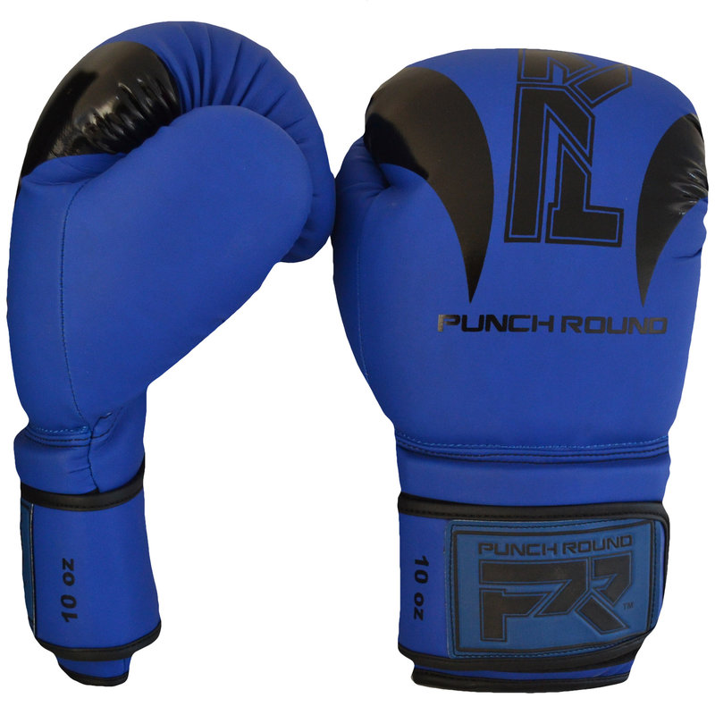 PunchR™  Punch Round Bokshandschoenen "SLAM" Mat Blauw Zwart