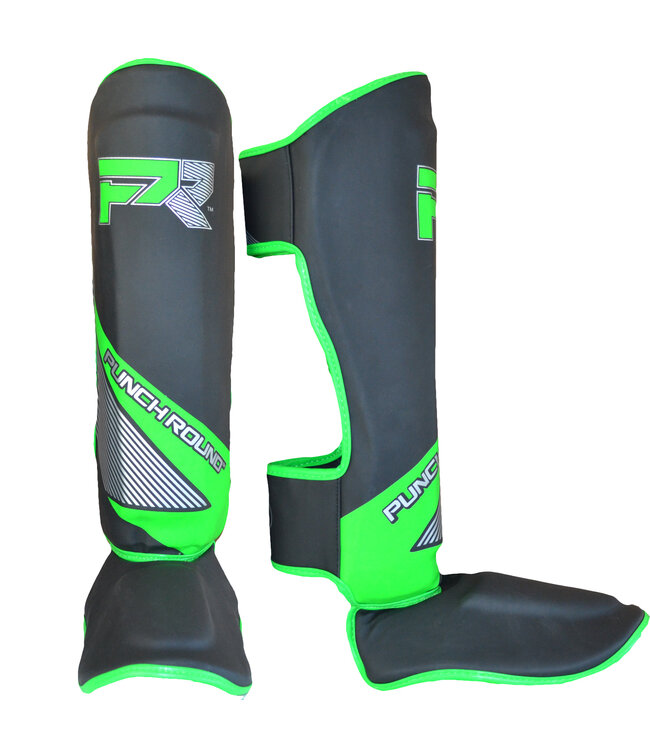 PunchR™  Punch Round Evoke Kickboxing Schienbeinschoner Schwarz Grün