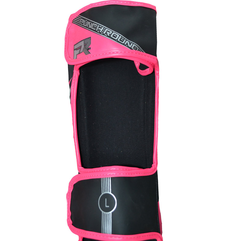 PunchR™  Punch Round Kickboxing Shinguards Evoke Black Pink