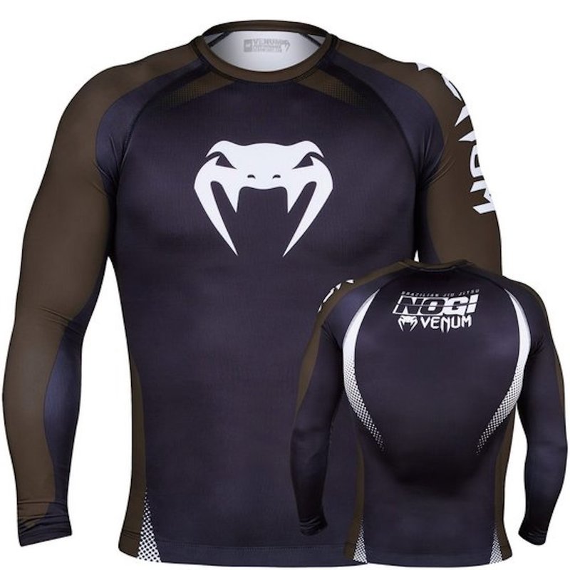 Venum Venum NOGI IBJJF Approved Rashguard L/S Black Brown