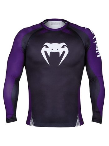 Venum Venum Rashguard NOGI IBJJF Approved L/A Schwarz Lila