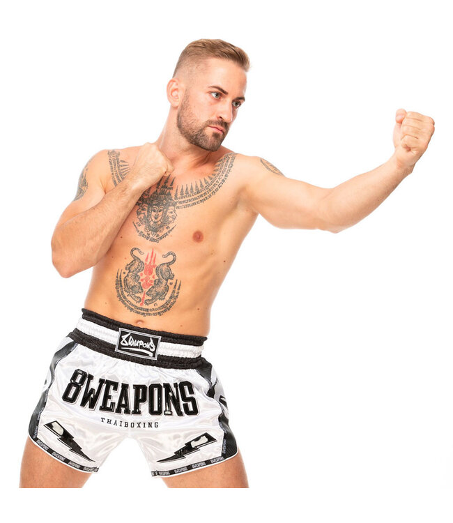 8 Weapons 8 WEAPONS Muay Thai Short Carbon Snow Night