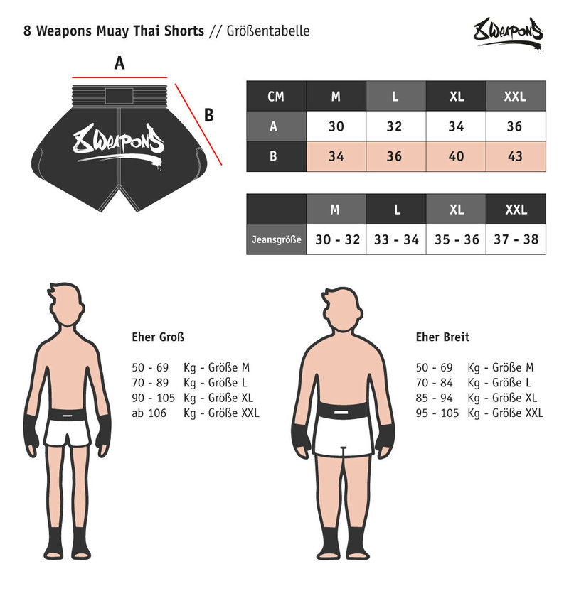 8 Weapons 8 Weapons Muay Thai Shorts Carbon Snow Night