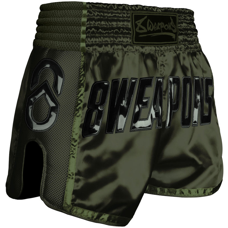 8 Weapons 8 Wapens Muay Thai Short Carbon Noir Olive Green