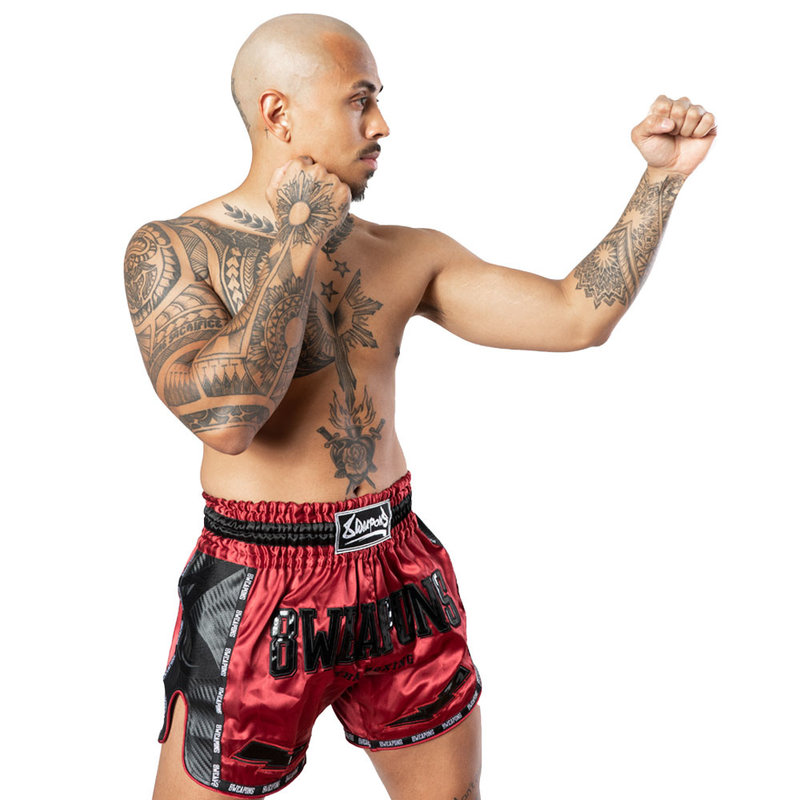 8 Weapons 8 Wapens Muay Thai Short Carbon Red Dawn