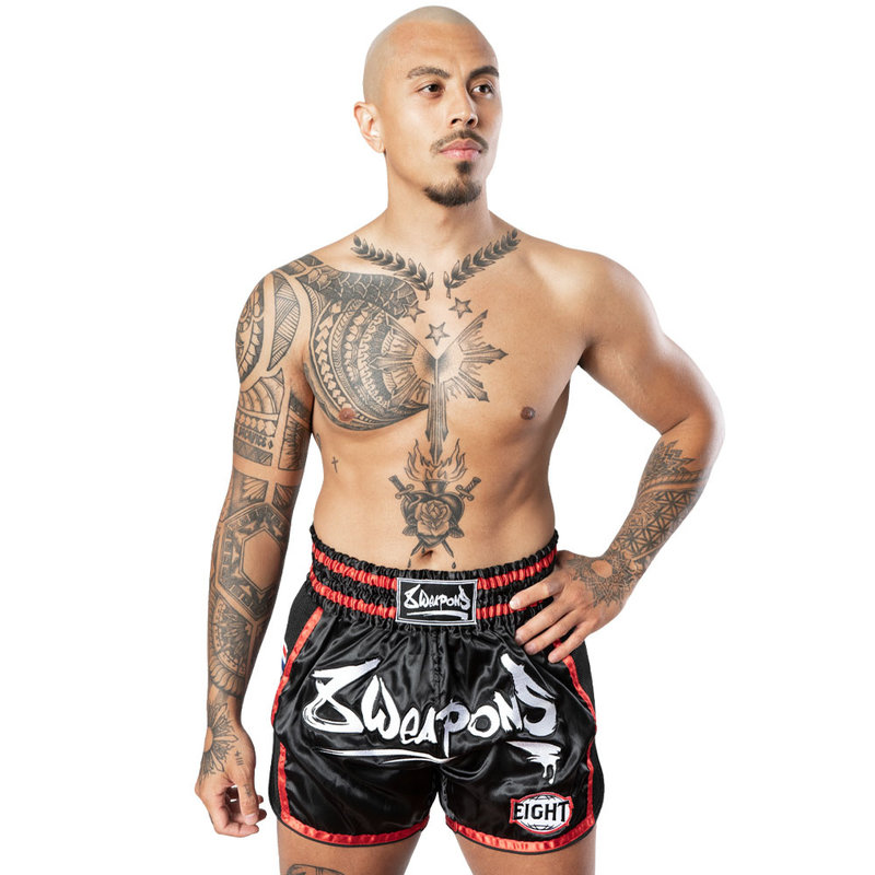 8 Weapons 8 Weapons Muay Thai Short Super Mesh Schwarz Rot