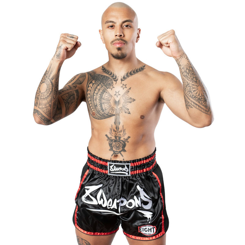 8 Weapons 8 Wapens Muay Thai Short Super Mesh Black Red