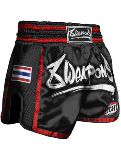 8 Weapons 8 Weapons Muay Thai Short Super Mesh Zwart Rood