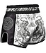 8 Weapons Muay Thai Short Carbon Sak Yant Tigers White