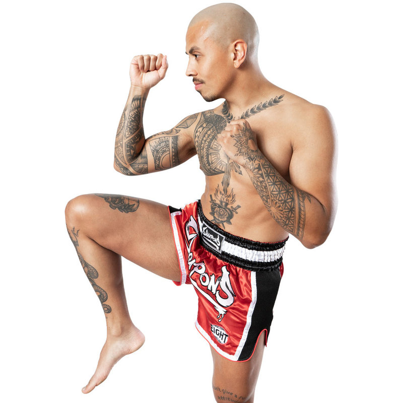 8 Weapons 8 Wapens Muay Thai Short Super Mesh Red Black