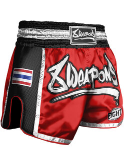 8 Weapons 8 Weapons Muay Thai Short Super Mesh Rot Schwarz