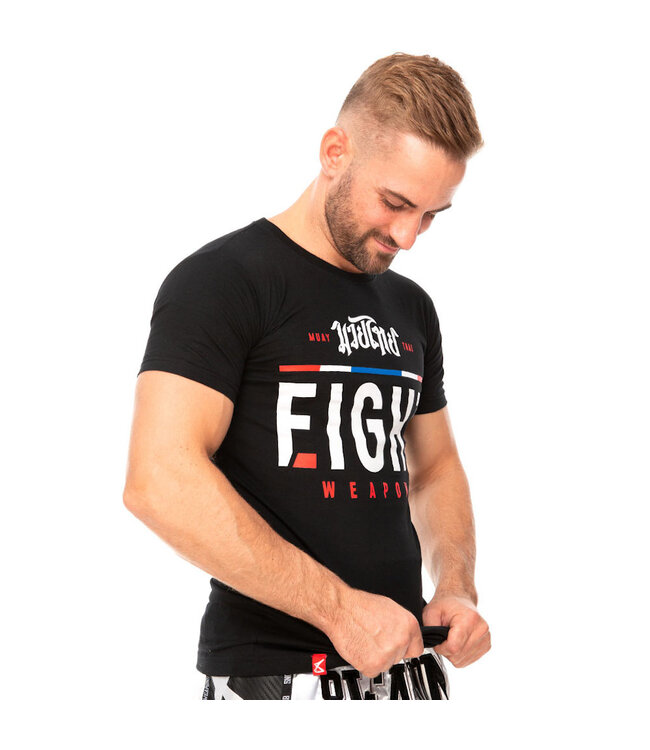 8 Weapons T Shirt The Fight Black Muay Thai Boxing Clothing