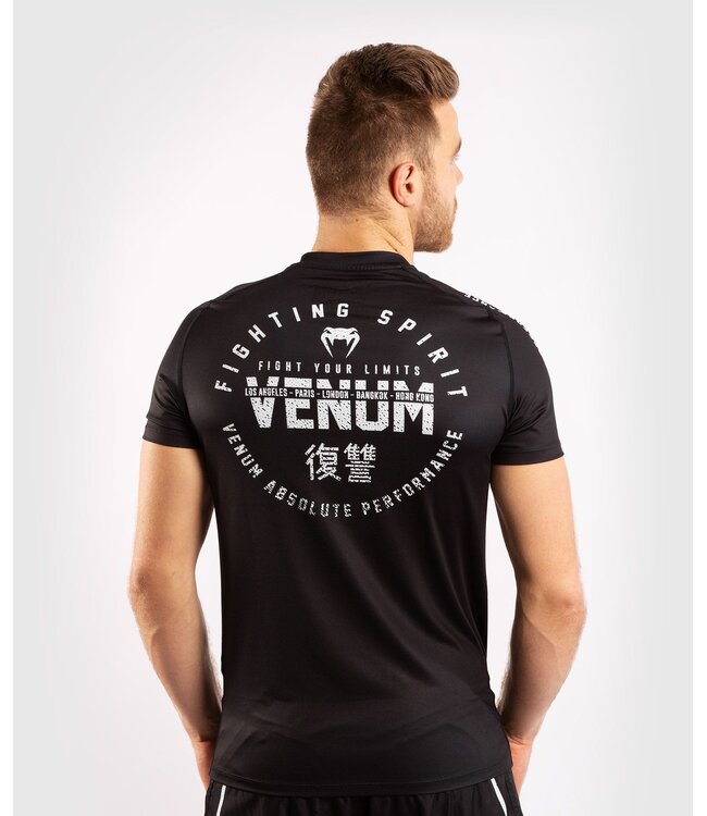 Venum SIGNATURE Dry Tech T Shirt Black White
