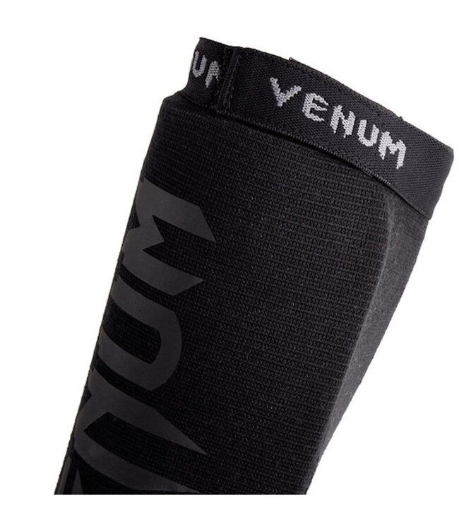 Venum Kontact Shinguards Black on Black without Feet