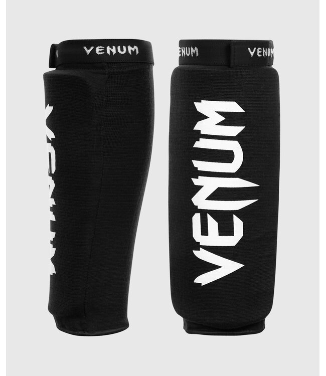 Venum Kontact Schienbeinschoner Ohne Fußschutz Schwarz/Weiss für Kickboxen, Muay Thai & MMA