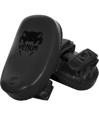 Venum Venum Light Kick Pads Skintex Leder Schwarz auf Schwarz