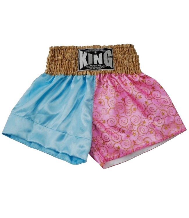 King Pro Boxing King KTBS-09 Dames Kickboks Broekjes Roze blauw - S