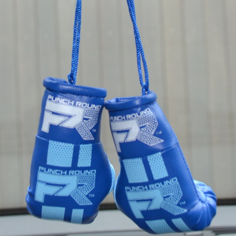 PunchR™  Punch Round Mini Carhanger Boxing Gloves Blue White