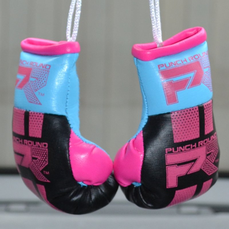 PunchR™  Punch Round Mini Carhanger Boxhandschuhe Schwarz Rosa Blau