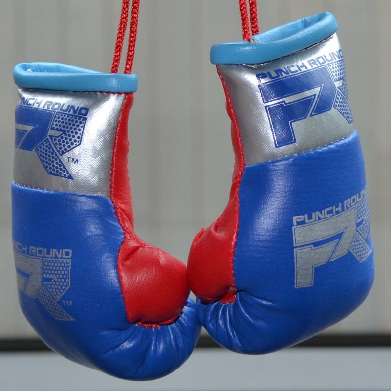 PunchR™  Punch Round Mini Carhanger Boxhandschuhe Blau Silber Rot