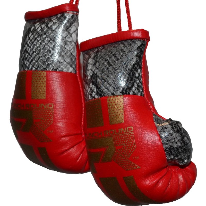 PunchR™  Punch Round Mini Carhanger Boxing Gloves Snake Red Gold