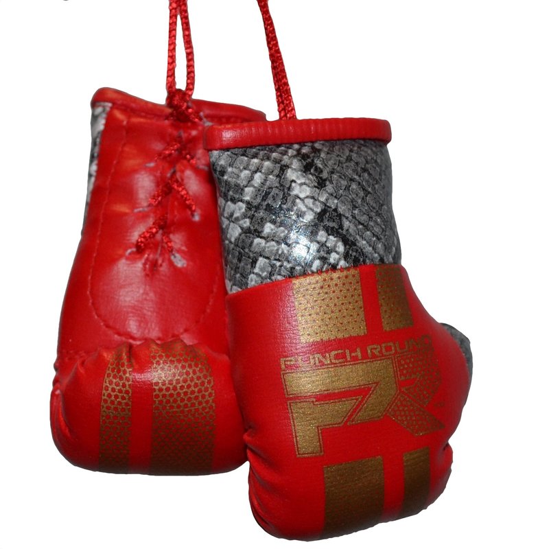 PunchR™  Punch Round Mini Carhanger Boxing Gloves Snake Red Gold