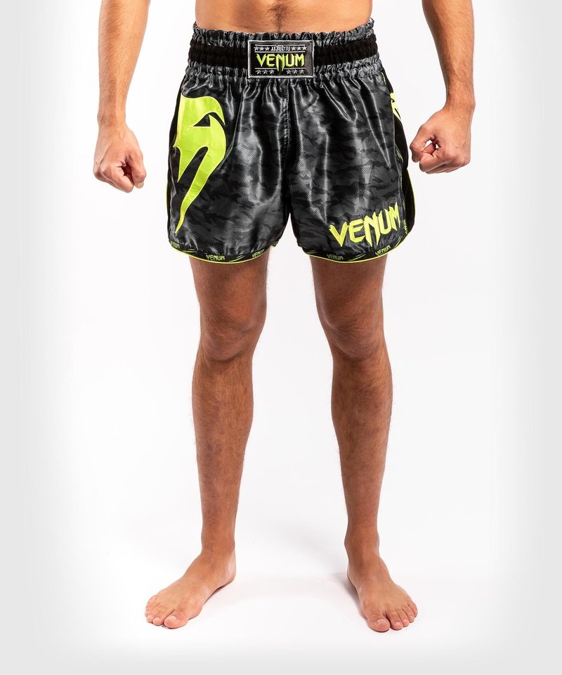 Venum Venum Giant Camo Muay Thai Kickboks Broekje Zwart Geel