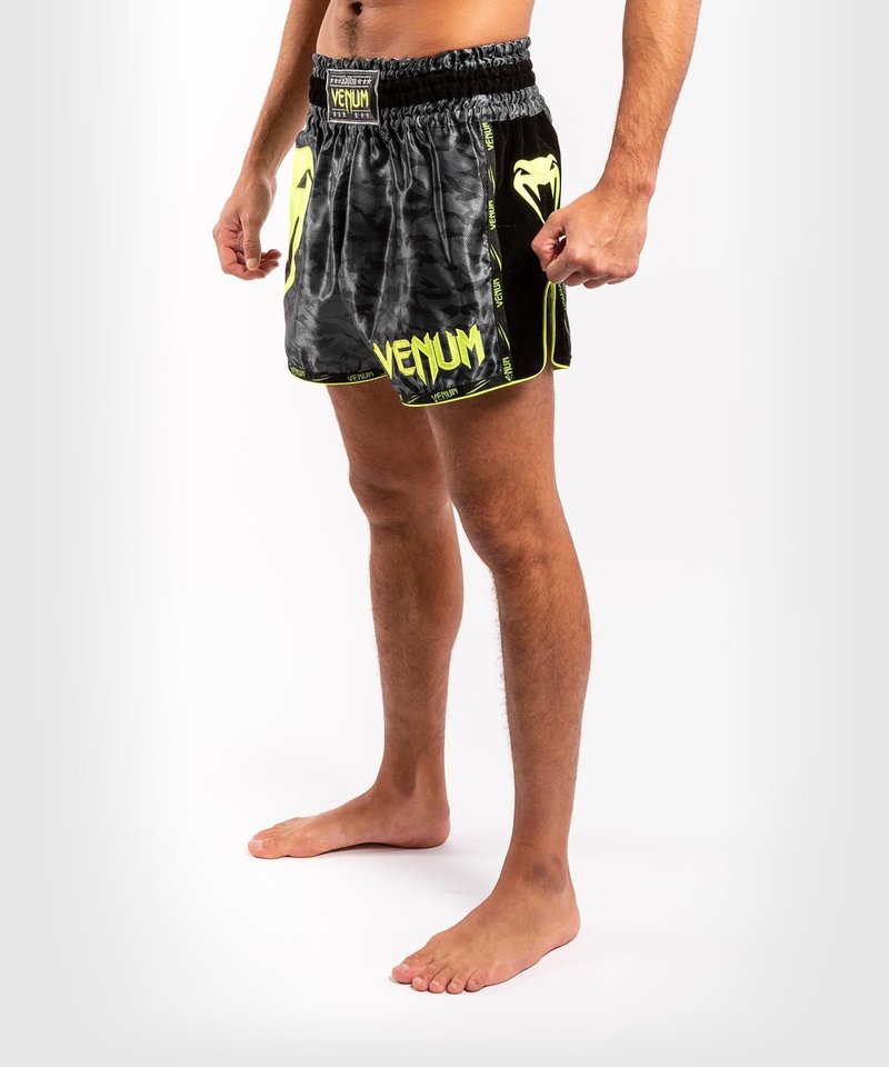 Venum Venum Giant Camo Muay Thai Kickboks Broekje Zwart Geel