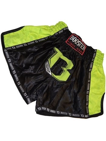 Booster Booster Muay Thai Short TBT Pro Black Neo Yellow Kickboxing Shorts