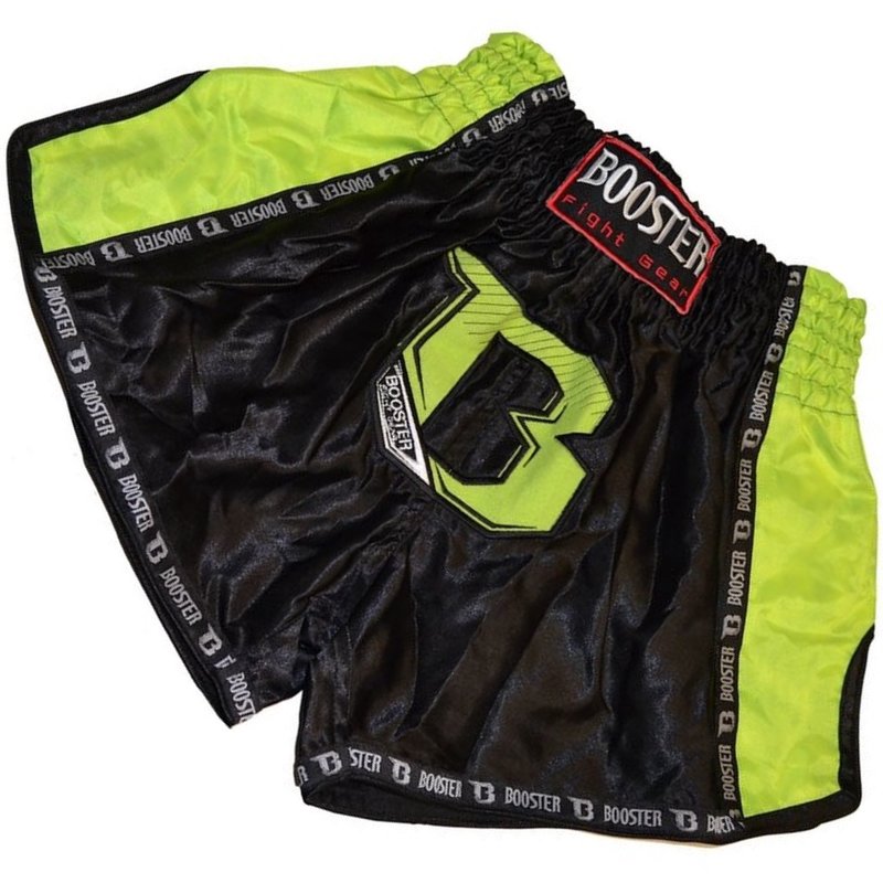 Booster Booster Muay Thai Short TBT Pro Black Neo Yellow Kickboxing Shorts