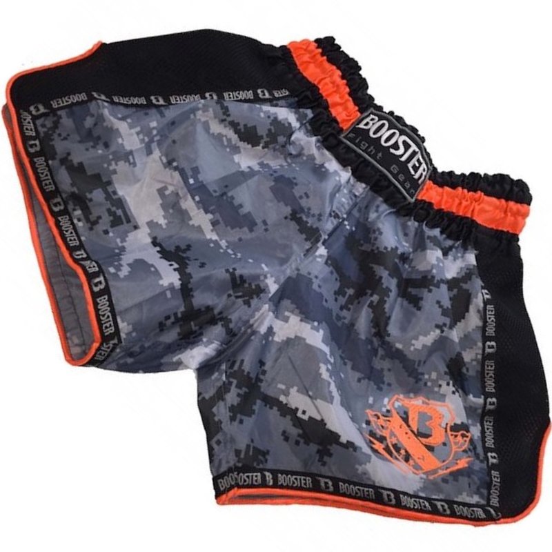 Booster Booster Kickboks Broekjes TBT Pro 4.23 Camo Grijs Oranje