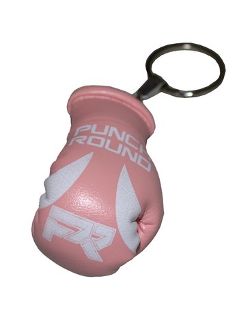 PunchR™  Punch Round Boxhandschuh Schlüsselring Rosa Weiss