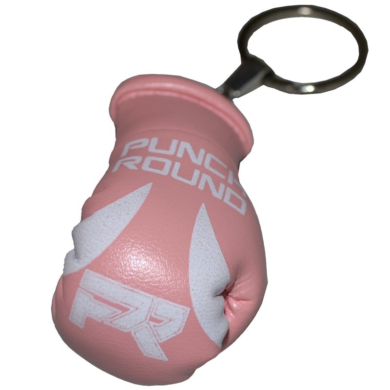 PunchR™  Punch Round Bokshandschoen Sleutelhanger Roze Wit