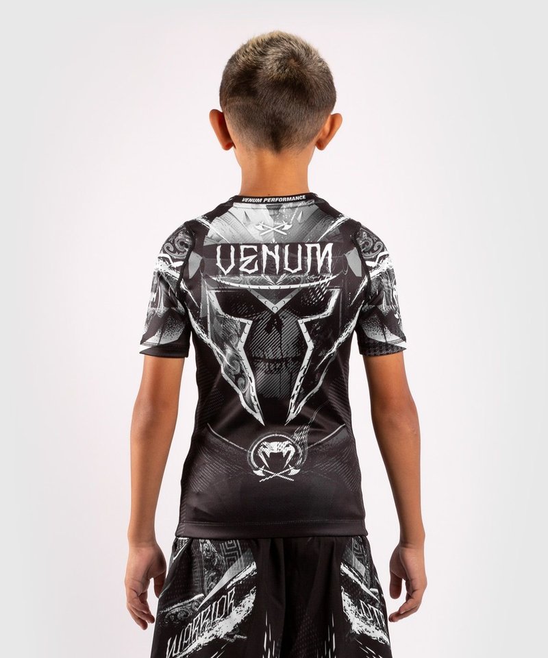 Venum Venum Kids GLDTR 4.0 Rash Guard  Zwart Wit