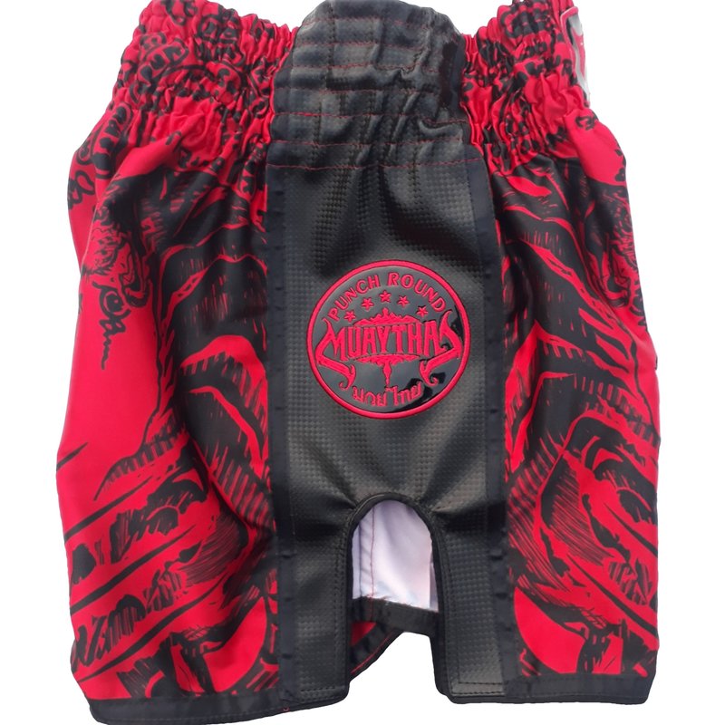 PunchR™  Punch Round ™ Sak Yant Tiger Muay Thai Kurzes Rot Schwarz