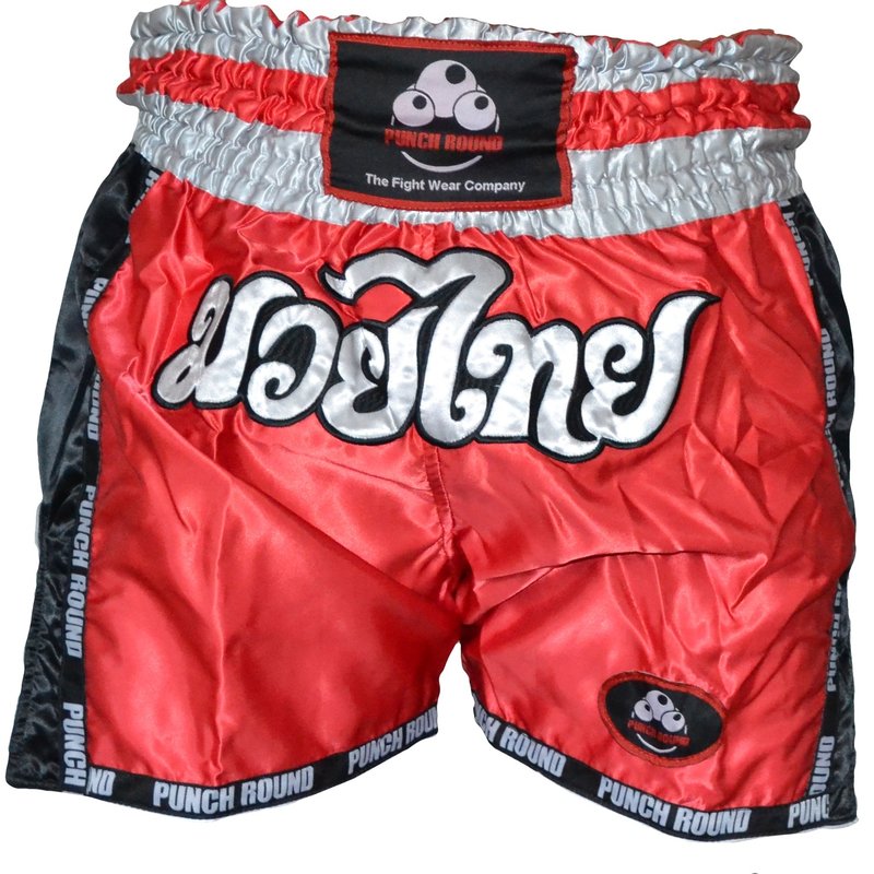 PunchR™  Punch Round™ Kickboxing Short Muay Thai Red