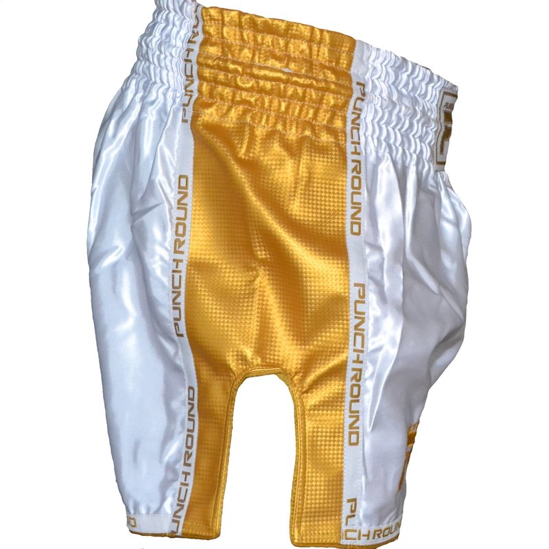 PunchR™  Punch Round™ Muay Thai Shorts Carbon Weiss Gold