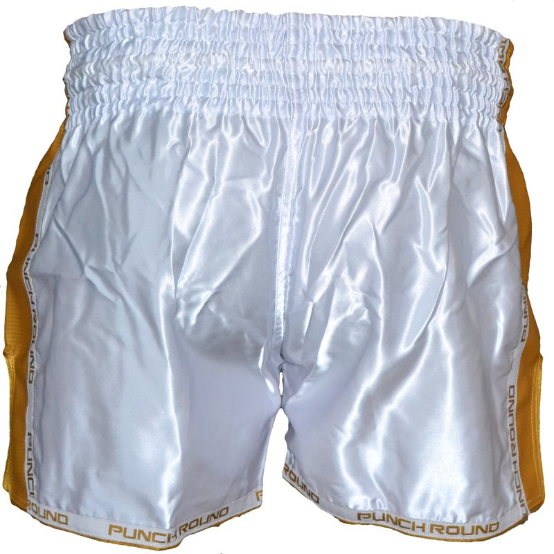 PunchR™  Punch Round™ Muay Thai Shorts Carbon Weiss Gold