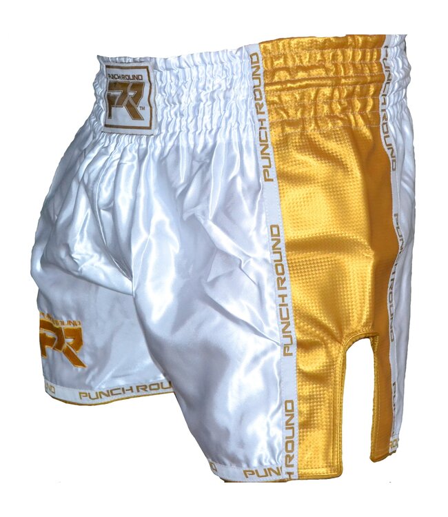 PunchR™  Punch Round™ Kickboks Broekje Carbon Wit Goud