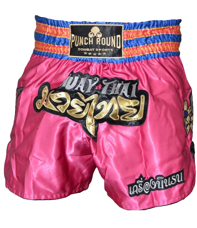 PunchR™  Punch Round™ Thaiboks Broekje Flower Kickboxing Shorts Pink MT11