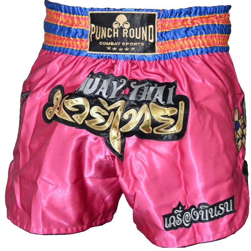 PunchR™  Punch Round™ Thaiboks Broekje Flower Kickboxing Shorts Pink MT11