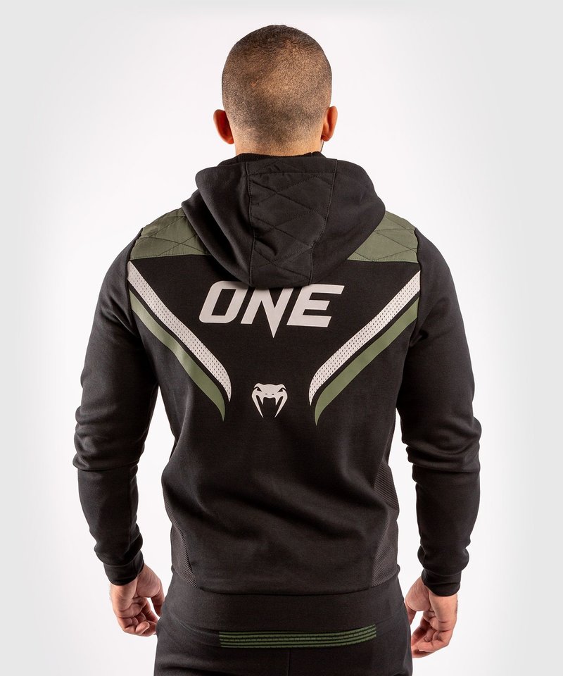 Venum ONE FC Impact Hoodie Black Khaki - FIGHTWEAR SHOP EUROPE